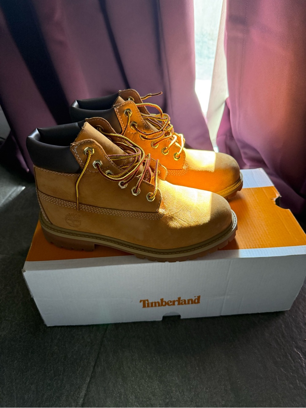 Timberland KIDS Wheat Nubuck Lace-Up Work Boots